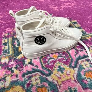 Tory Burch White High-Top Sneakers
